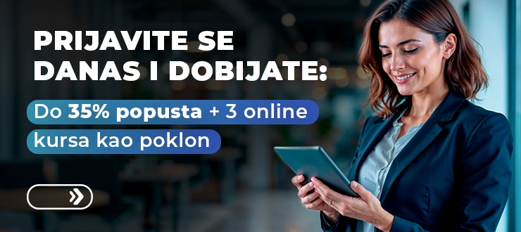 Upiši BusinessAcademy danas i dobijate do 35% popusta i 3 online kursa kao poklon” title=